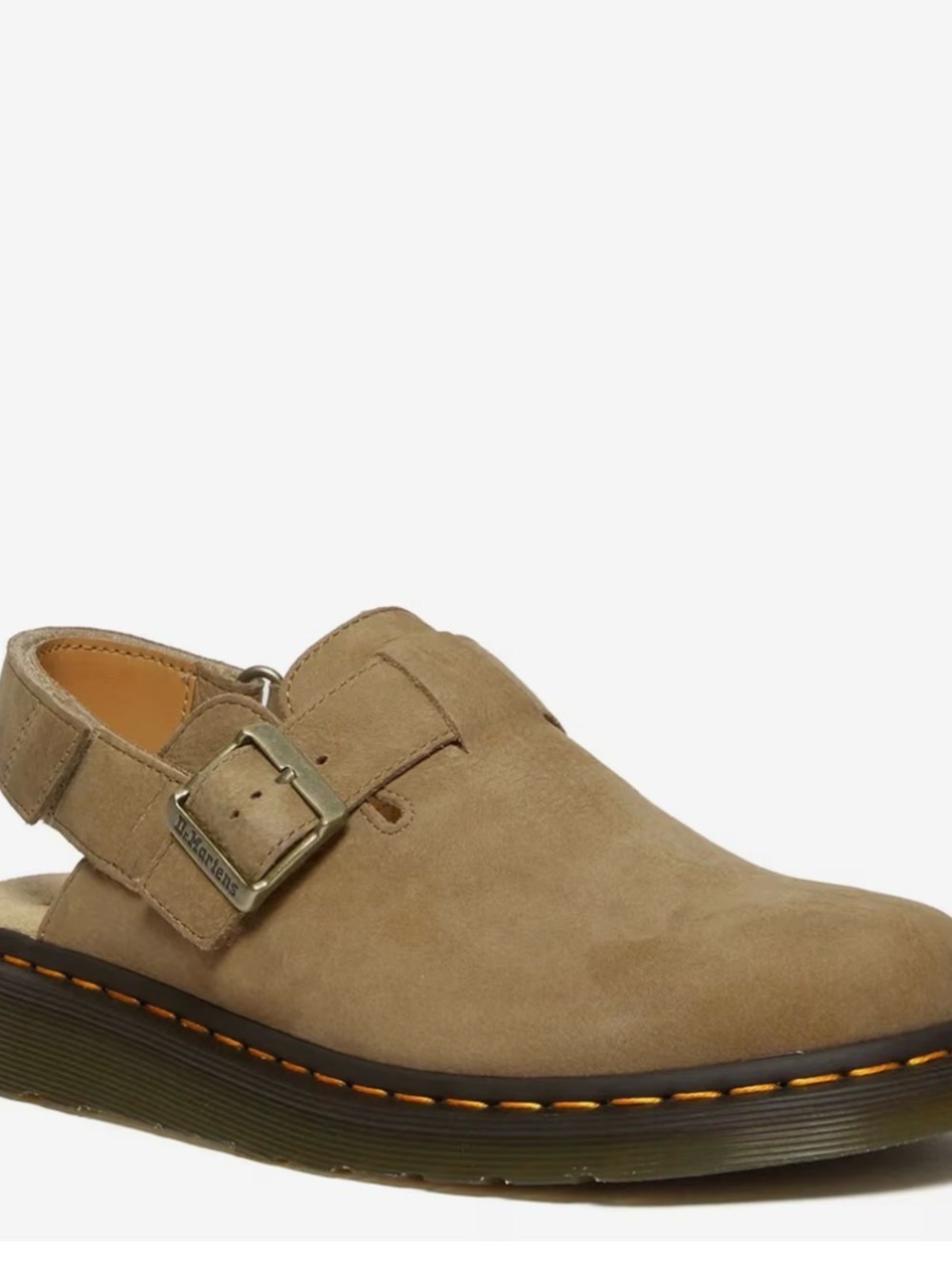 Dr. Martens Men’s Tan Suede Buckle Clog Slip-On